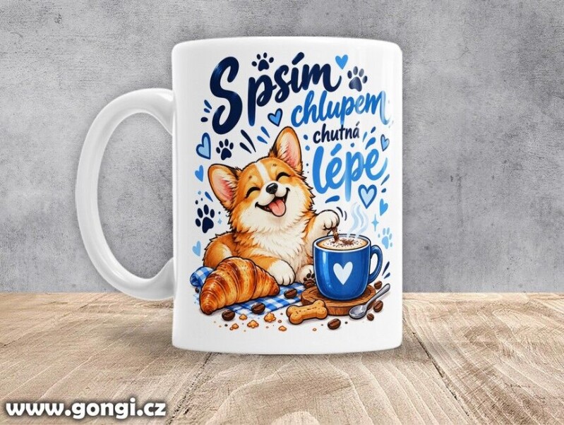 Hrnek - 0194 - S psím chlupem chutná všechno lépe
